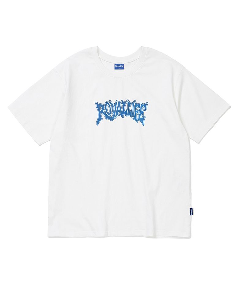 그래피티 블루 로고 오버핏 반팔티 (RL2572 Graffiti Blue Logo Oversized Tee) - WHITE