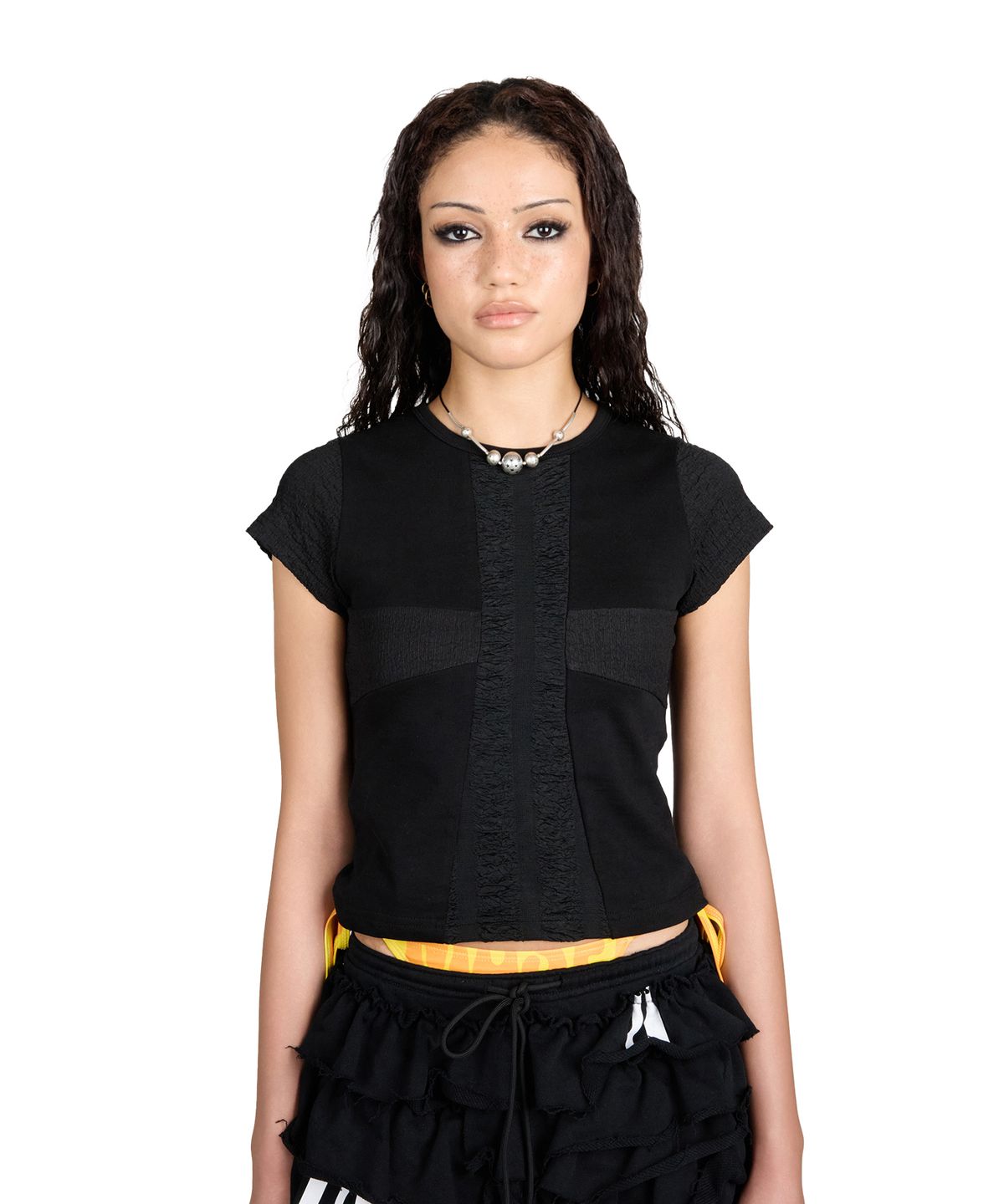 백백백(BEGBEGBEG) 3 CUT SLIM T SHIRT IN BLACK