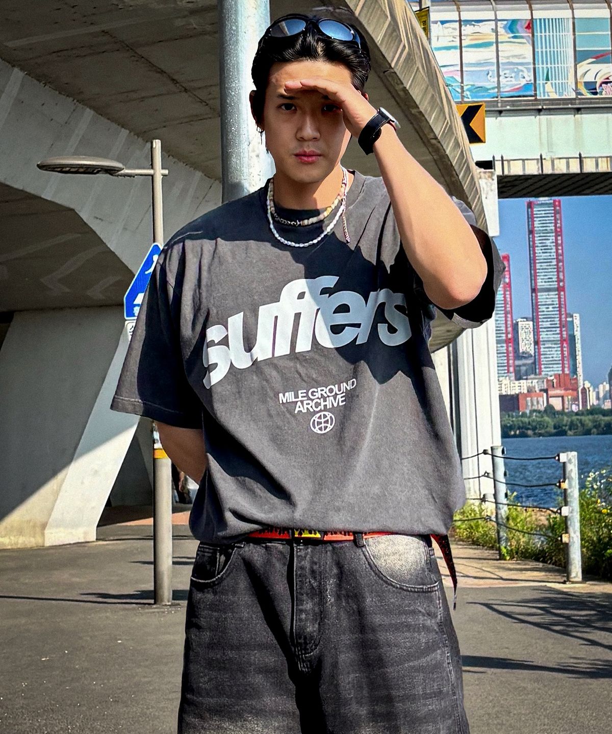 더마일(THEMILE) SUFFERS CREW [PIGMENT D.GRAY]