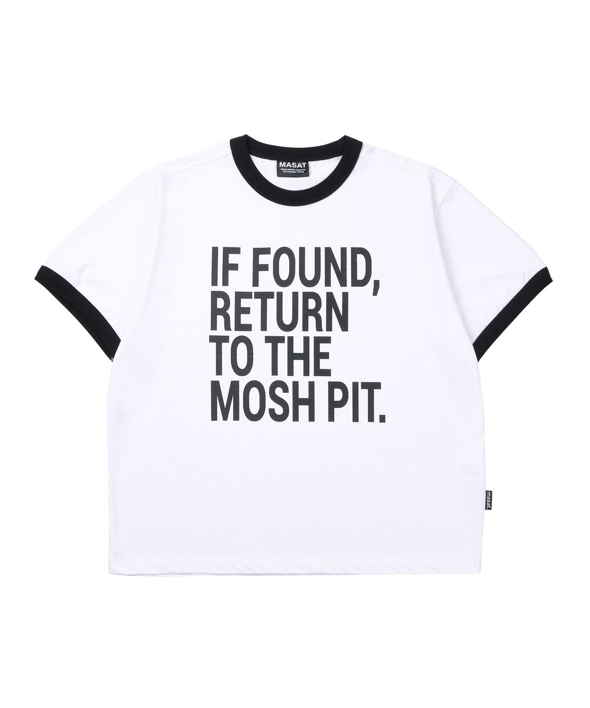 마사트(MASAT) Moshpit Ringer Short Sleeve _ White/Black