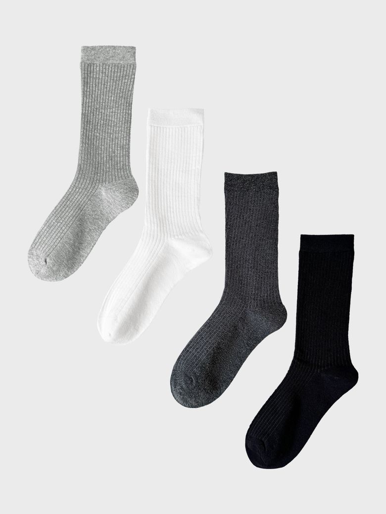 베이직 리브드 양말 4colors