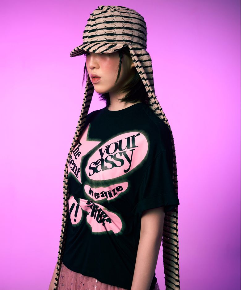 Roll-Up Pin Tuck Tee (BLACK)