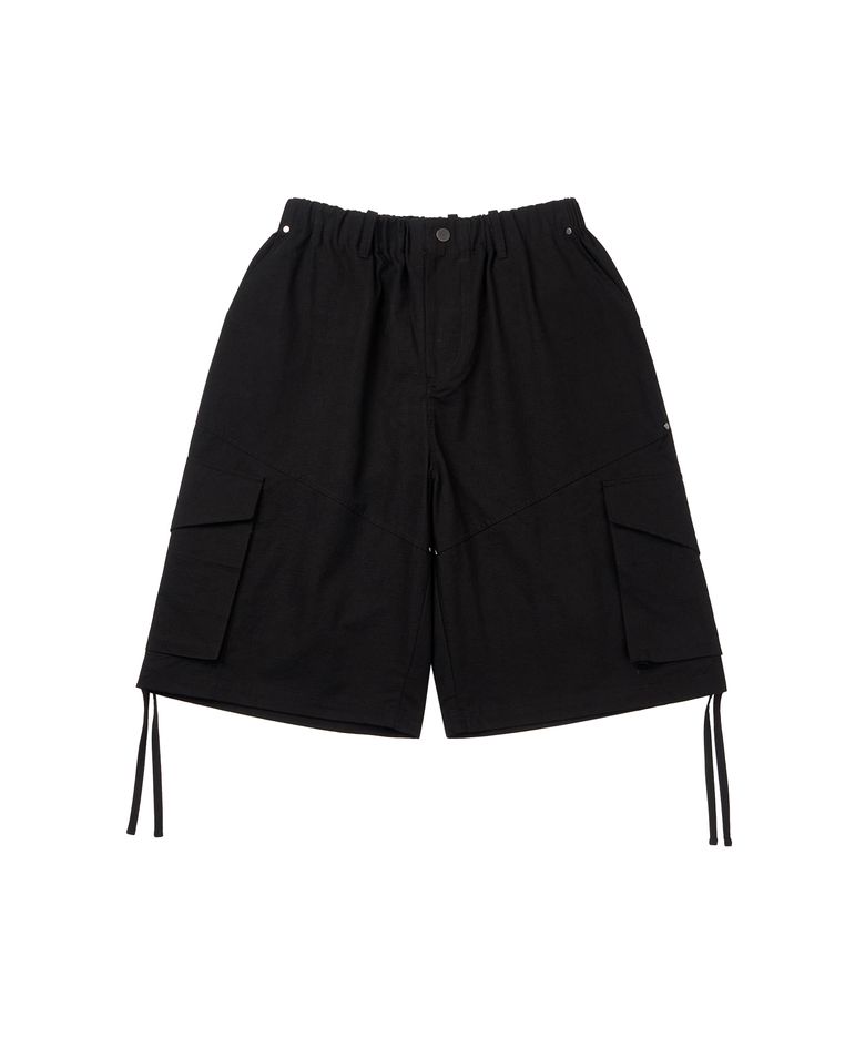 Rivet Cargo Bermuda Pants _ Black