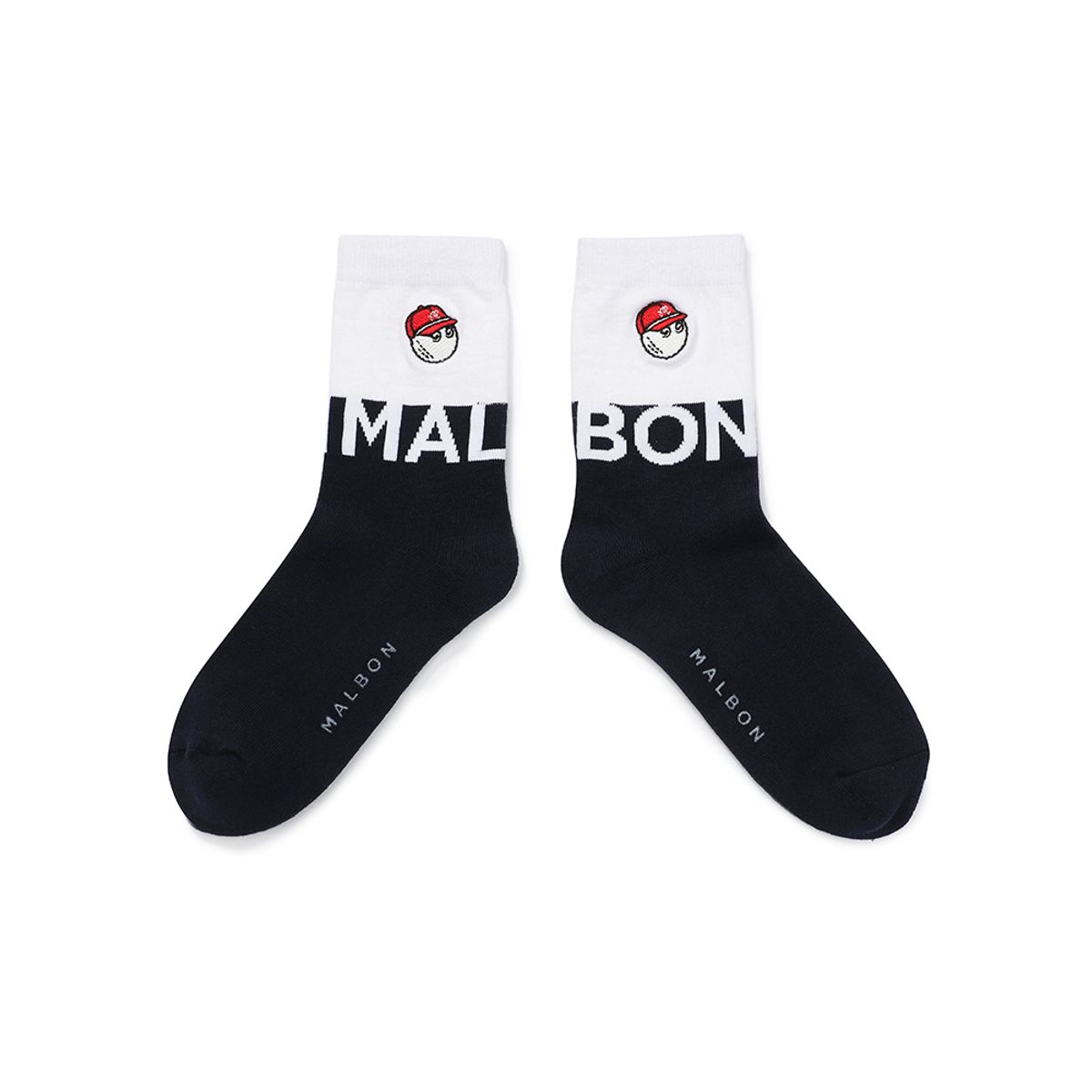 말본 골프(MALBON GOLF) 버킷 포인트 컬러 블록 크루 삭스 NAVY