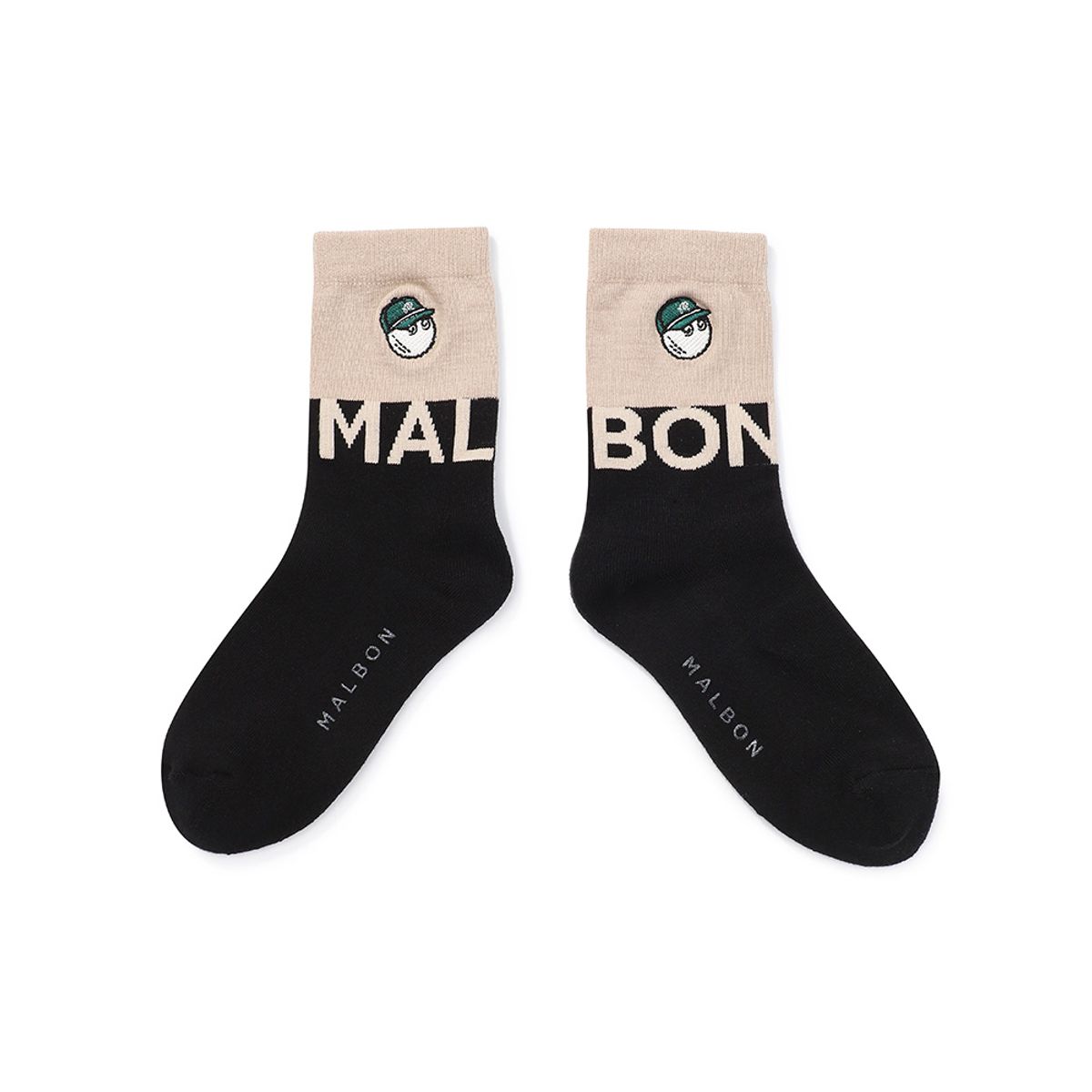 말본 골프(MALBON GOLF) 버킷 포인트 컬러 블록 크루 삭스 BLACK