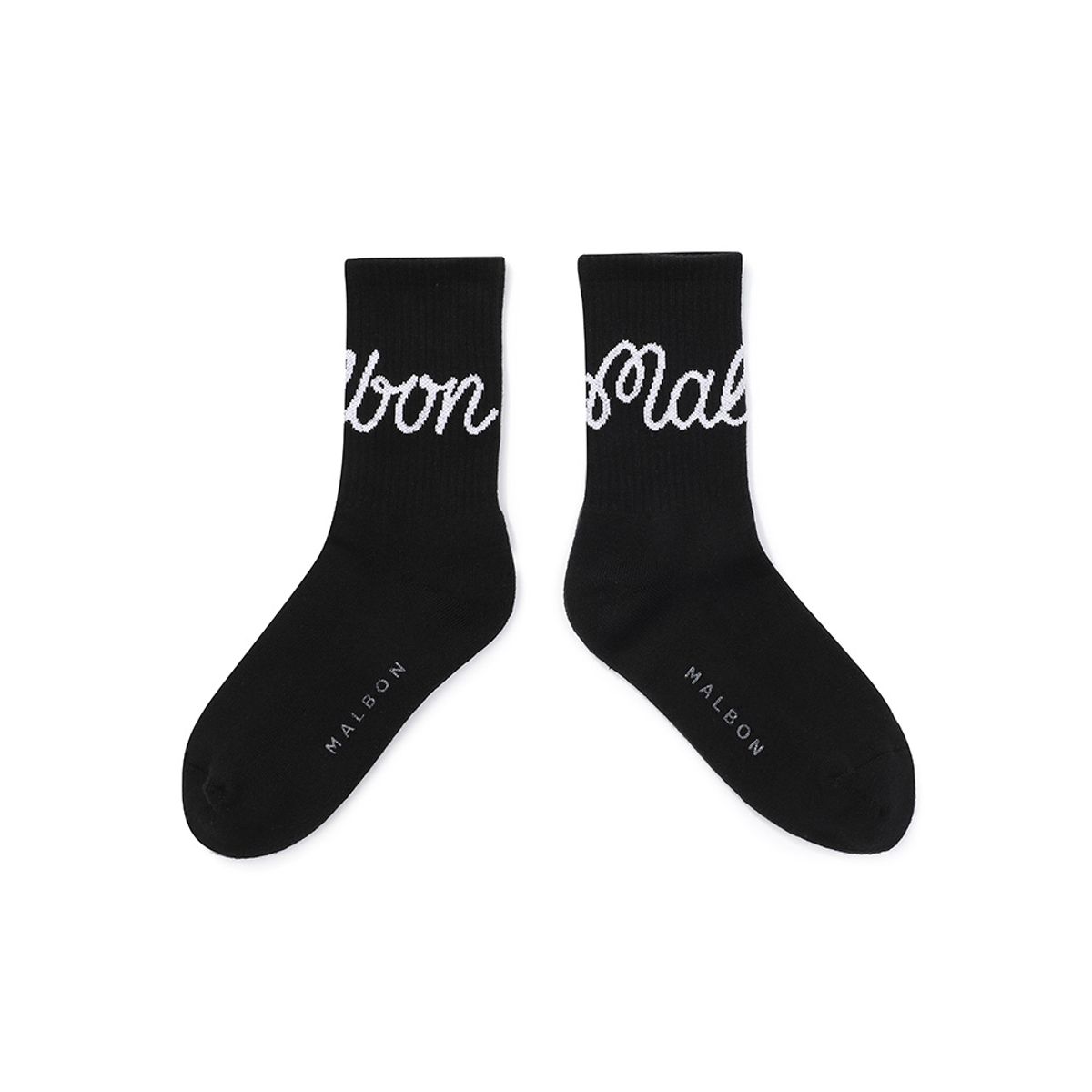 말본 골프(MALBON GOLF) 말본 스크립트 자카드 크루 삭스 BLACK