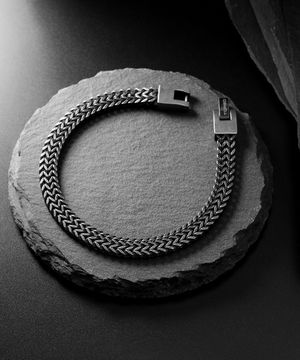 TJB1005 블랙 메쉬 링크 팔찌