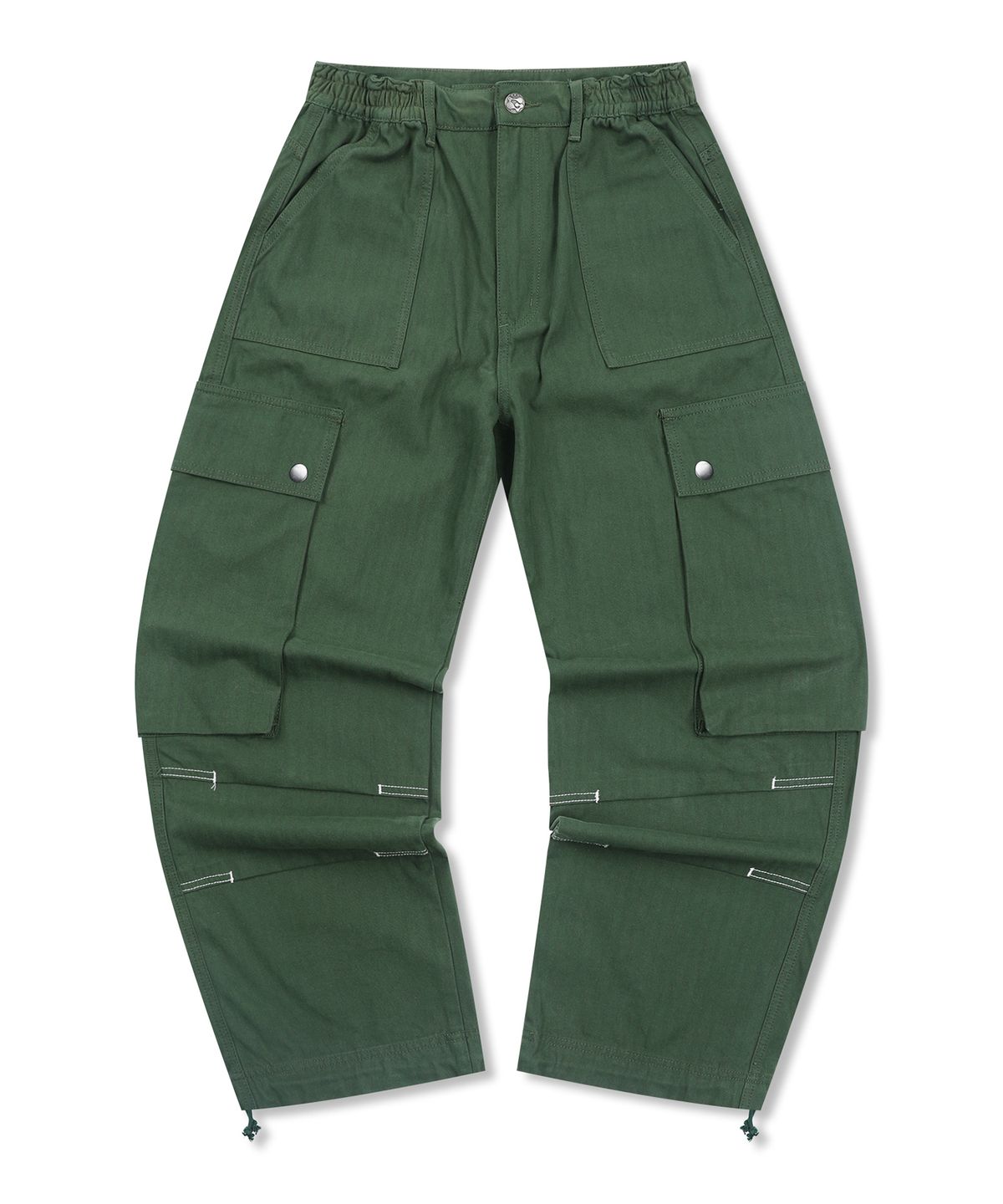 글랙(GLACK) GP172 루즈 카고 헤링본 코튼 팬츠 (OLIVE)