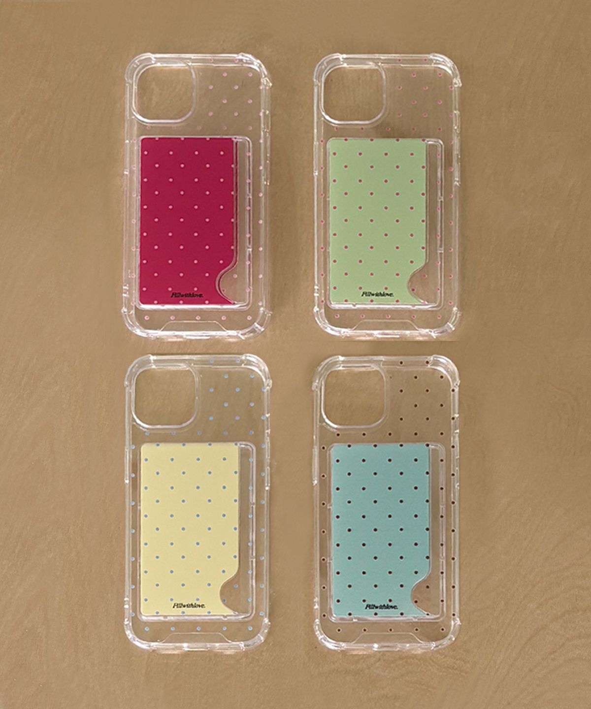 필위드러브(FILLWITHLOVE) 카드수납 젤리 폰케이스 - mini dot ver.1