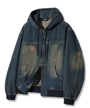 빈티지 워싱 데님 워크 후드 집업_빈티지 블루