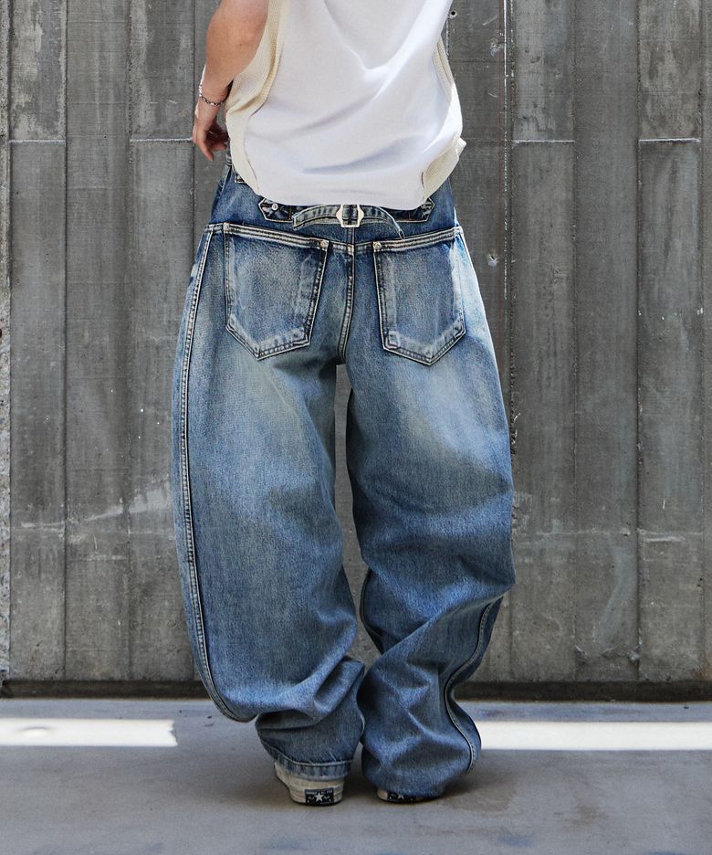 Technical Curved Denim Jeans