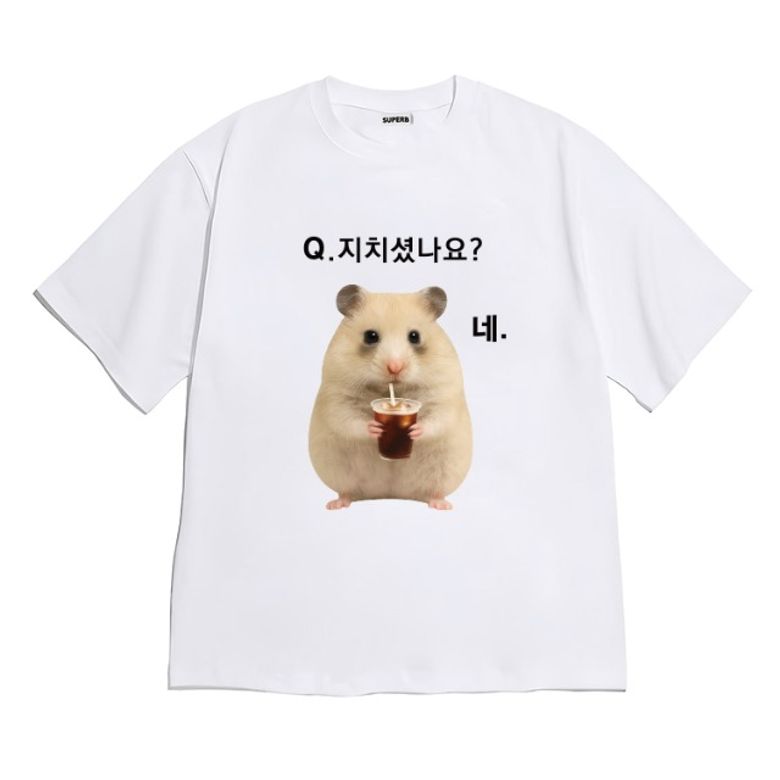 [반팔티셔츠 지치셨나요] 남여공용 오버핏