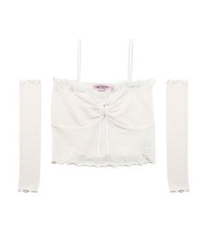 lace top warmer set - ivory