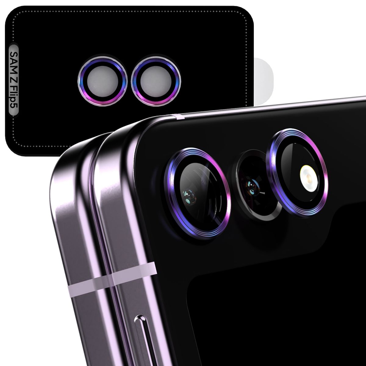 구스페리(GOOSPERY) 메탈링 카메라 강화유리 액정 보호 필름갤럭시Z플립7 오로라