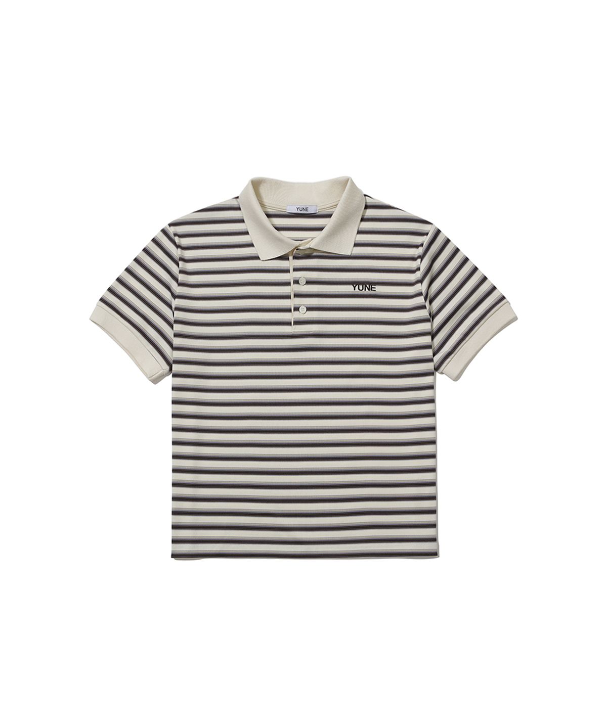 유네(YUNE) Shift Stripe PK Shirt_[Ivory]