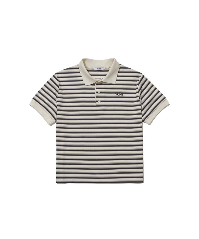 Shift Stripe PK Shirt_[Ivory]