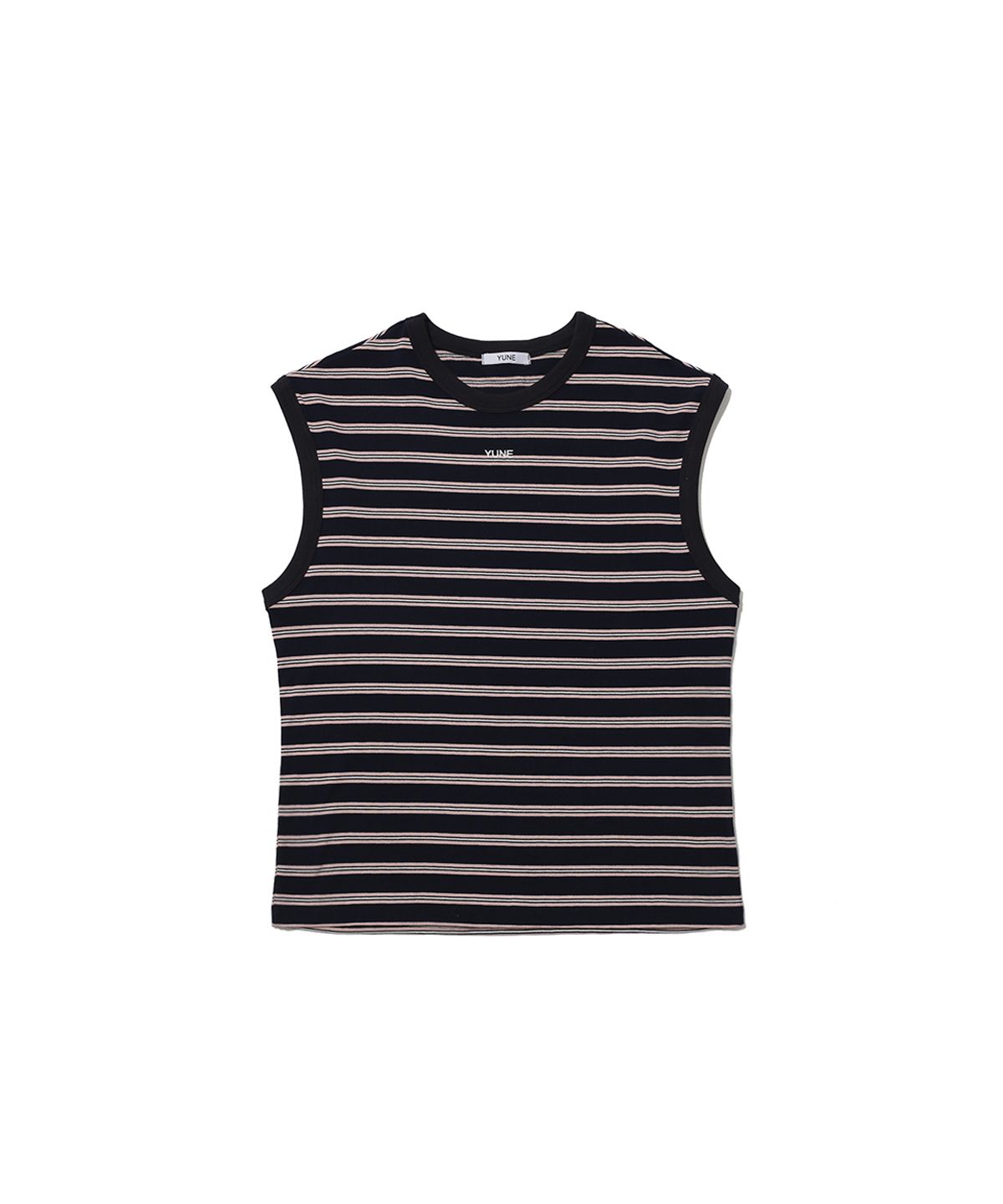 유네(YUNE) Wave Stripe Sleeveless_[Navy/Pink]