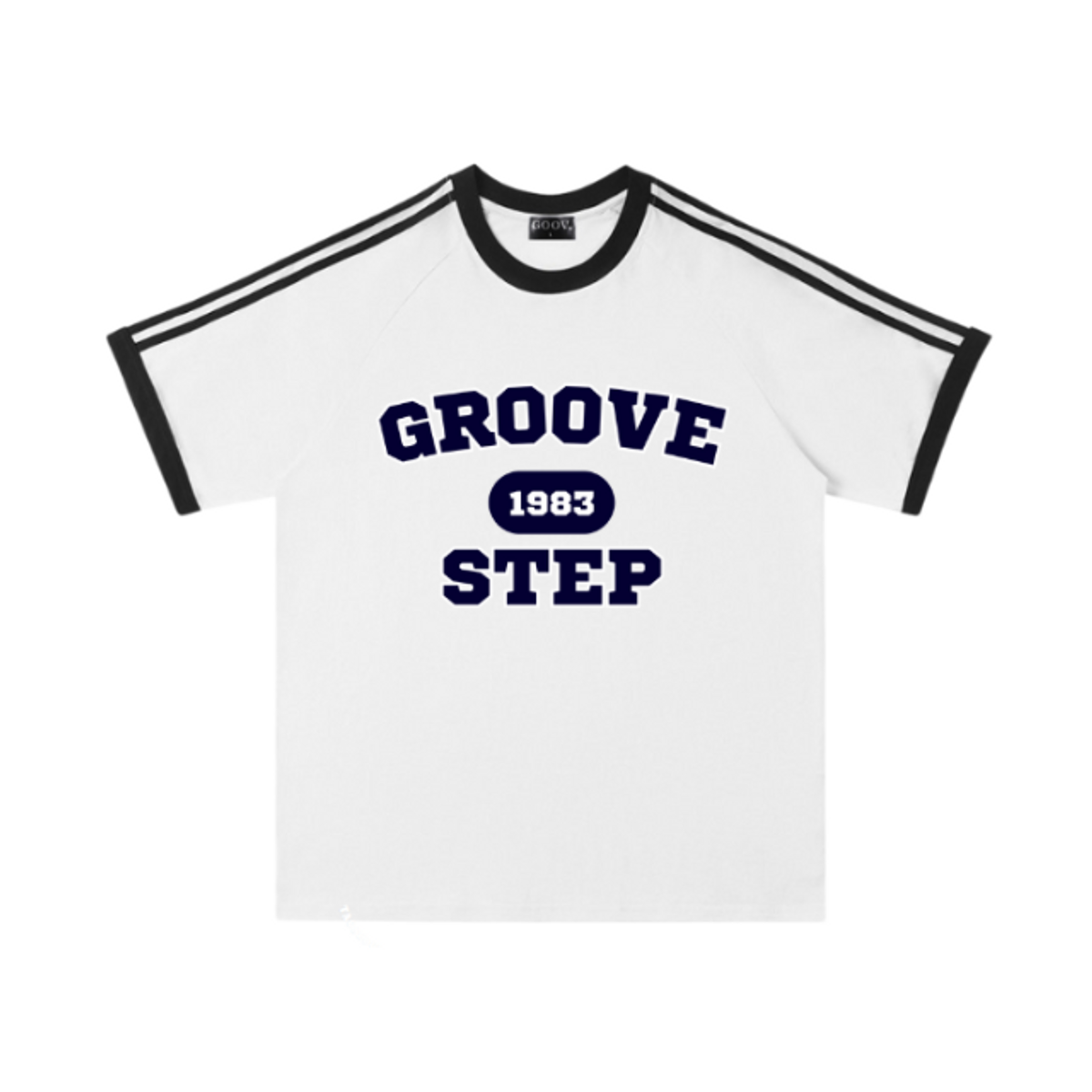 그루브스텝(GROOVESTEP) 삼선 그루브 라운드 반팔 티셔츠 S0118