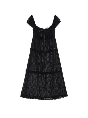 퓨어 레이스 롱 드레스 (블랙)