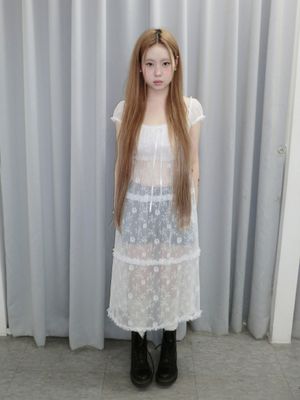 퓨어 레이스 롱 드레스 (화이트)