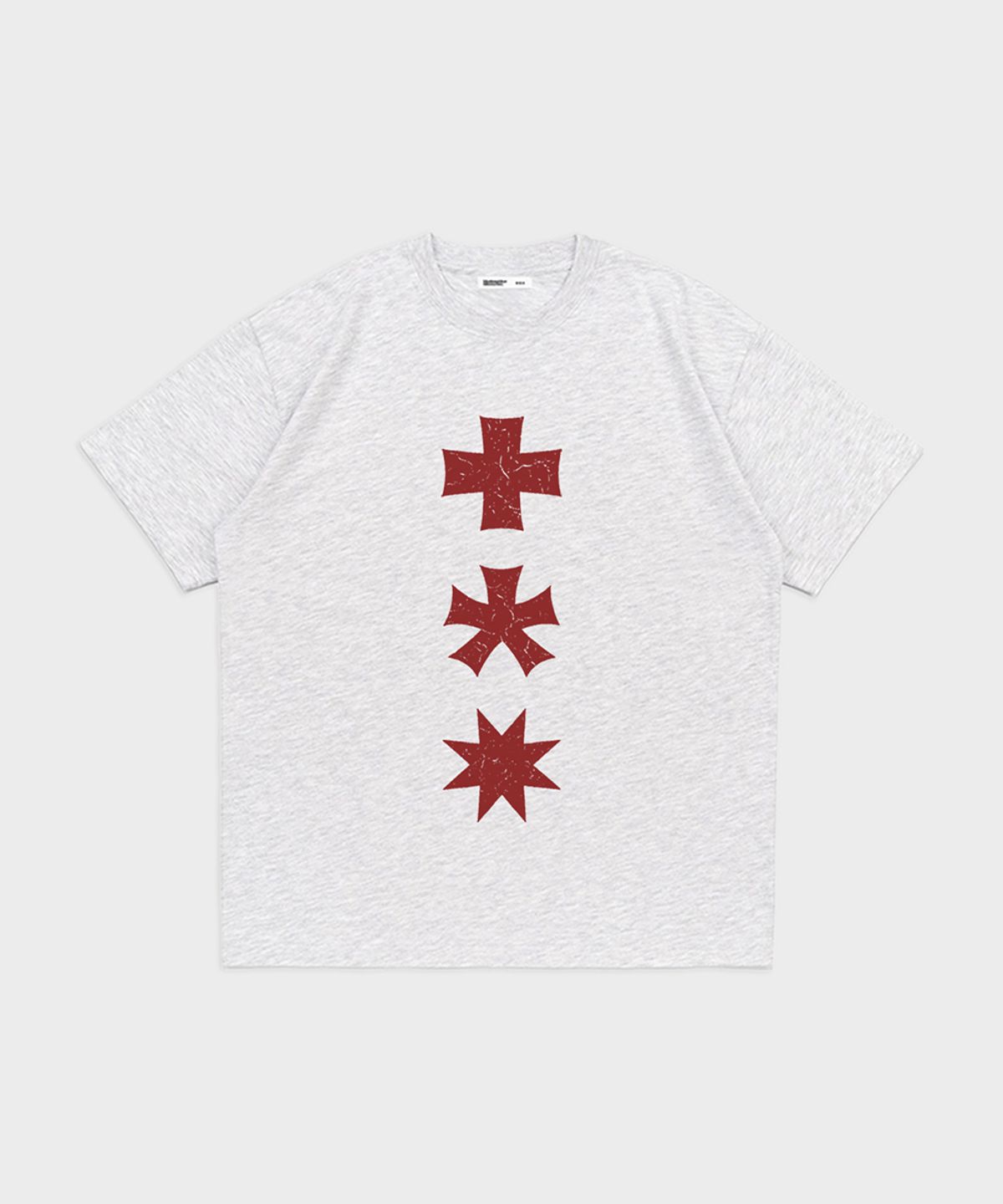 마이딥블루메모리즈(MY DEEP BLUE MEMORIES) MM THREE LOGO T-SHIRTS (LIGHT GREY)