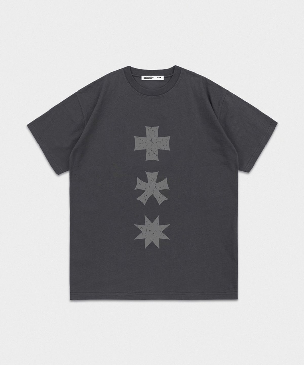 마이딥블루메모리즈(MY DEEP BLUE MEMORIES) MM THREE LOGO T-SHIRTS (CHARCOAL)
