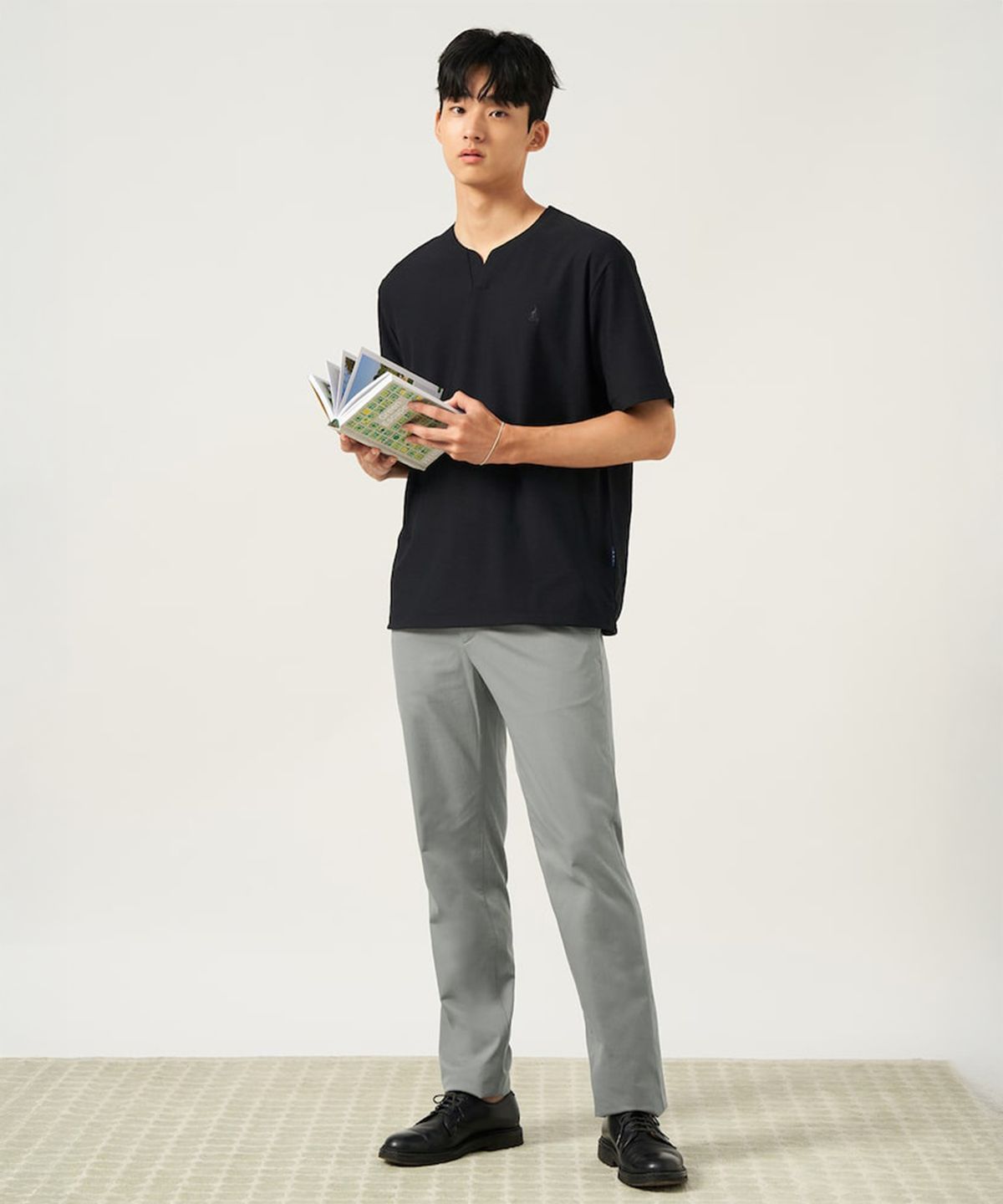 빈폴 멘(BEANPOLE MEN) 폴리 치노 스탠다드핏 팬츠  카키