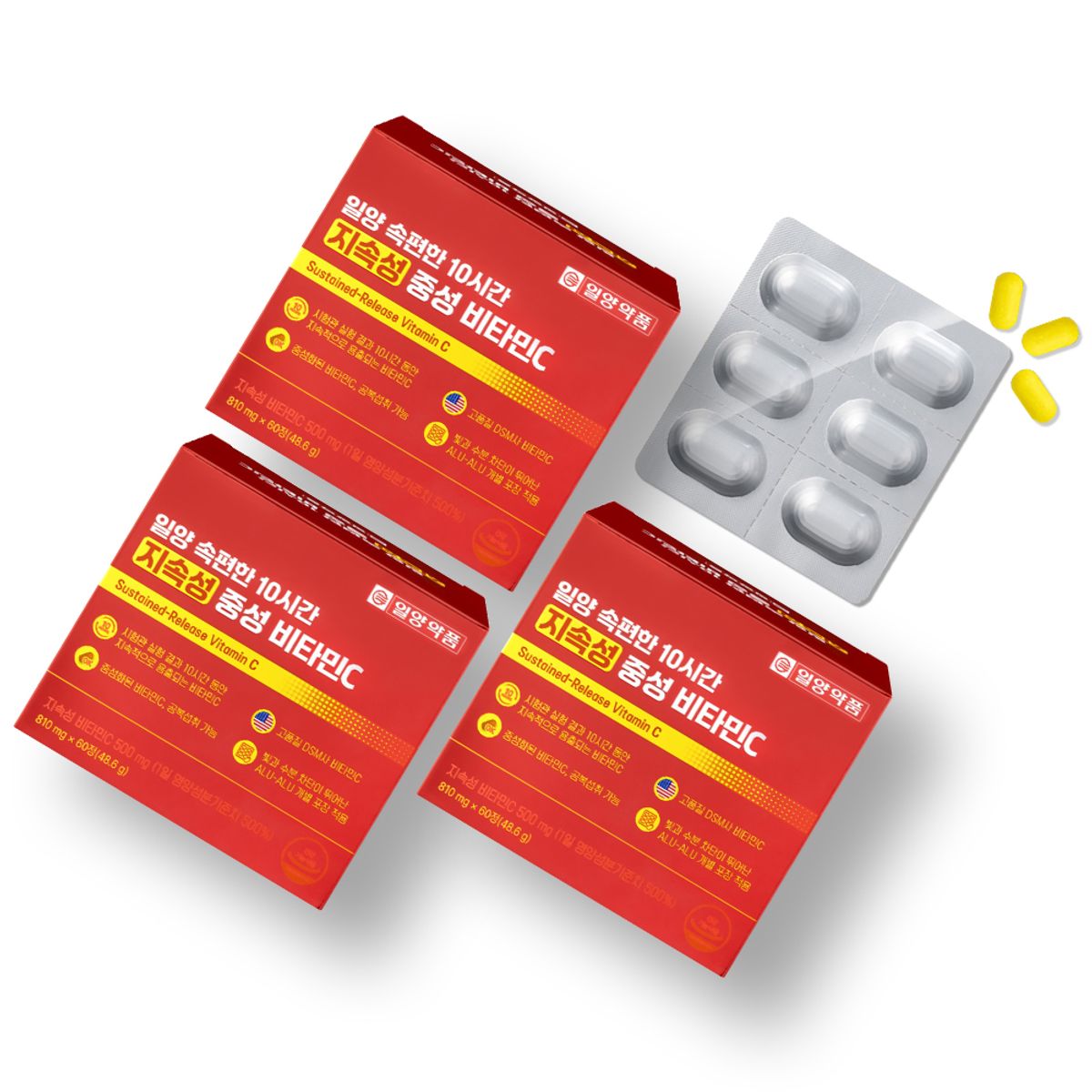 일양약품(IL-YANG PHARM) 속편한 중성 비타민C 고용량 고함량 지속성 비타민씨 3박스 6개월분