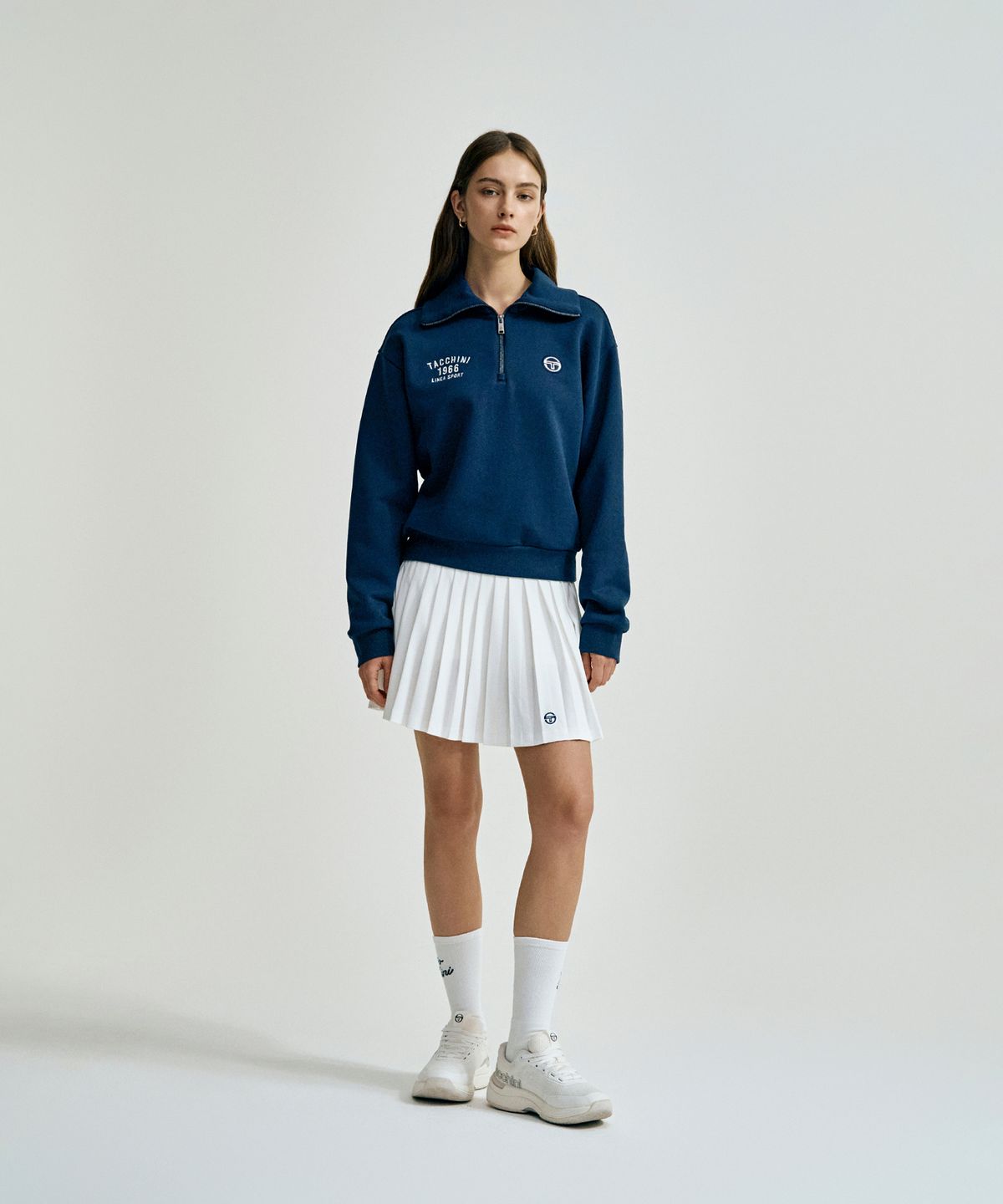 세르지오 타키니(SERGIO TACCHINI) W 쿠쉬라이트 프렌치 타키니 하프집 (Navy)