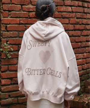 스캐터 하트 후드집업-라이트 핑크