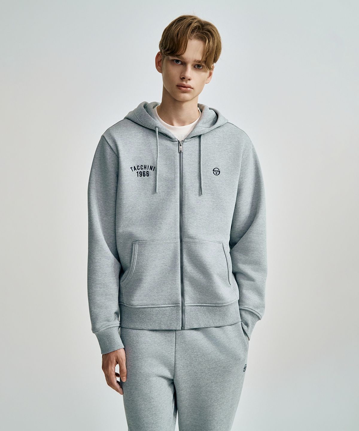 세르지오 타키니(SERGIO TACCHINI) M 쿠쉬라이트 프렌치 후드집업 (Melange Grey)