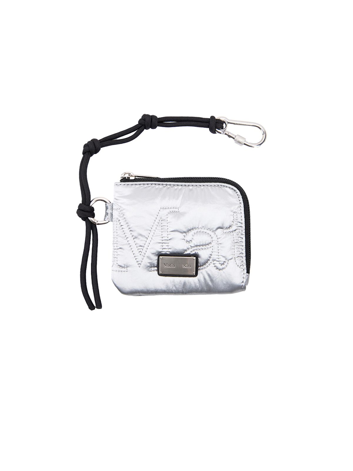 마뗑킴(MATIN KIM) LOGO STITCH SPORTY WALLET IN SILVER
