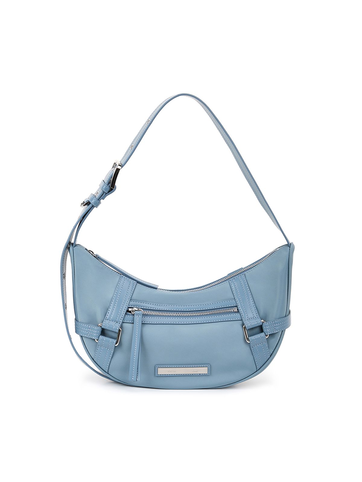 마뗑킴(MATIN KIM) FABRIC ARC HOBO BAG IN SMOKE BLUE