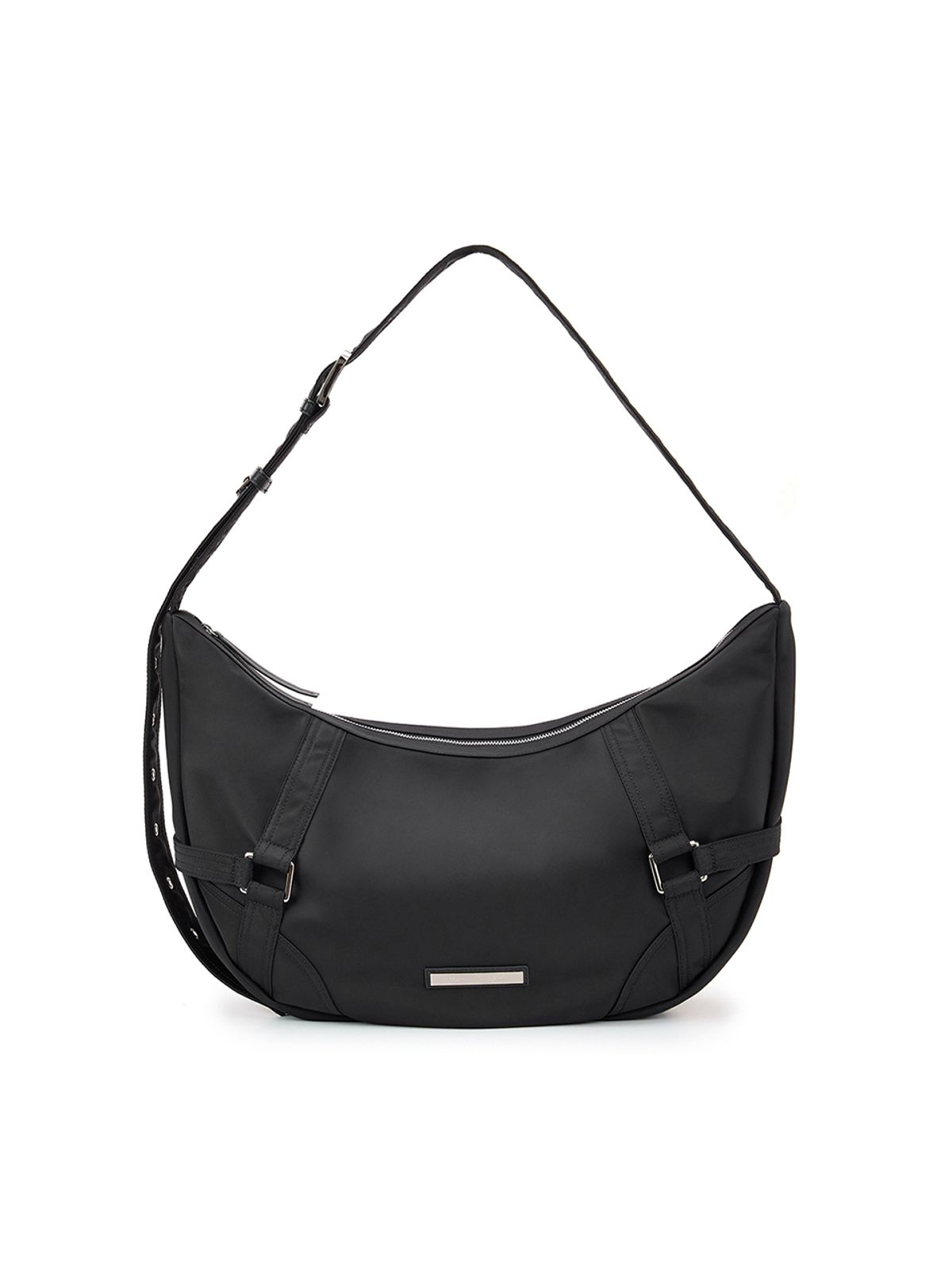 마뗑킴(MATIN KIM) FABRIC MOONLINE BIG HOBO BAG IN BLACK
