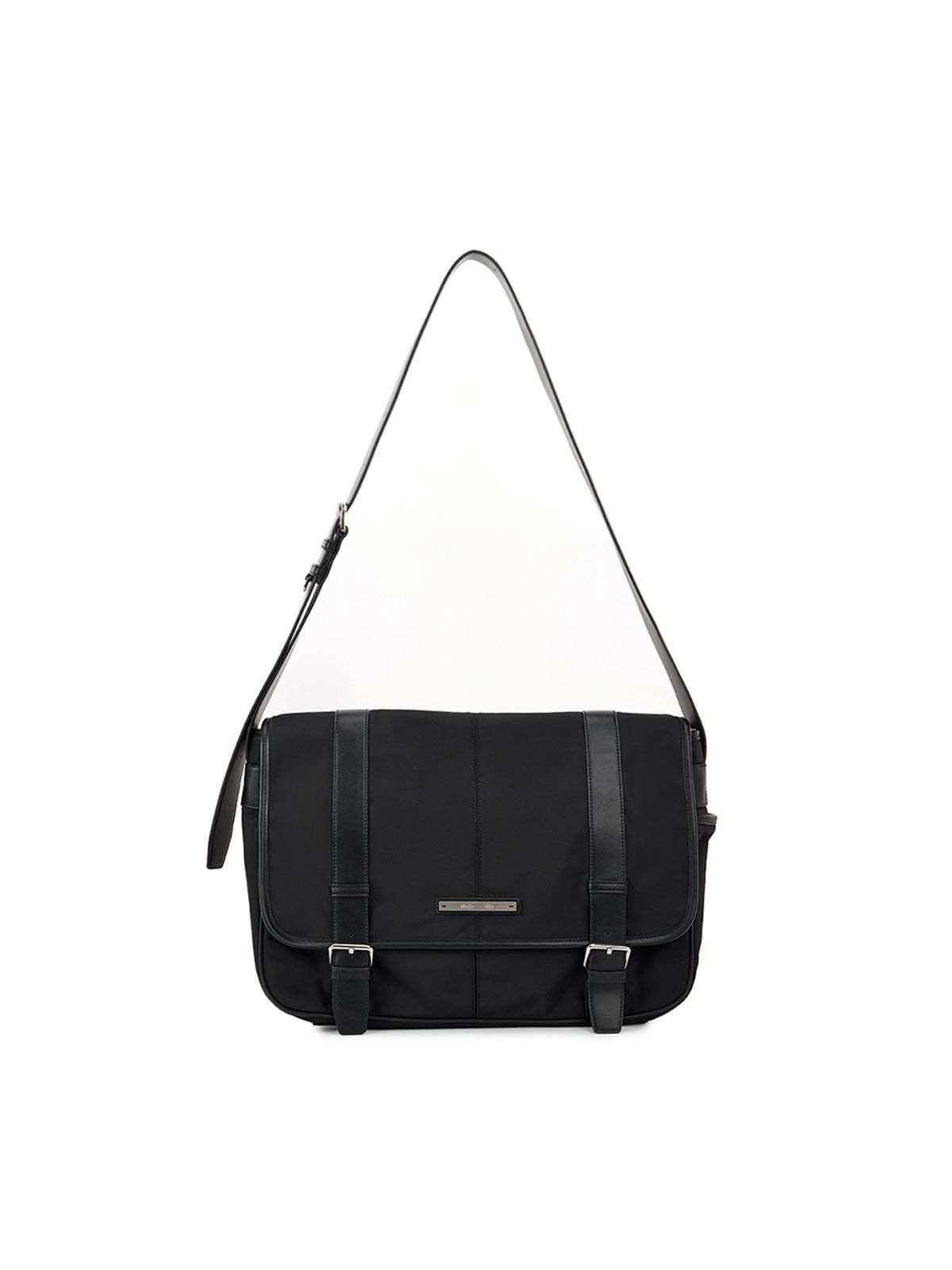 마뗑킴(MATIN KIM) TWO BUCKLE MESSENGER BAG IN BLACK