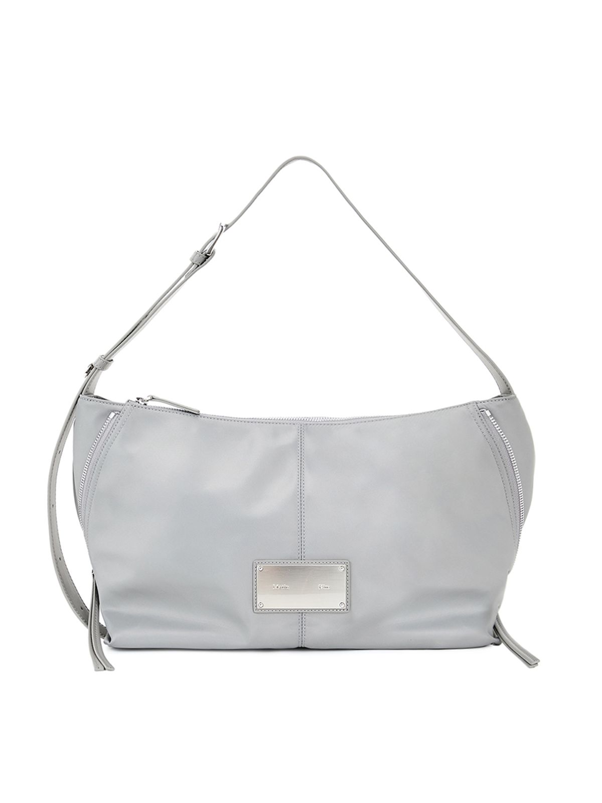 마뗑킴(MATIN KIM) SIDE ZIPPER FABRIC SHOULDER BAG IN GREY