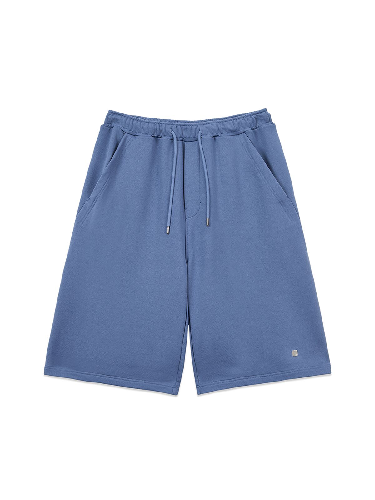 마뗑킴(MATIN KIM) BACK POCKET GLITTER BERMUDA SWEATPANTS FOR MEN IN BLUE
