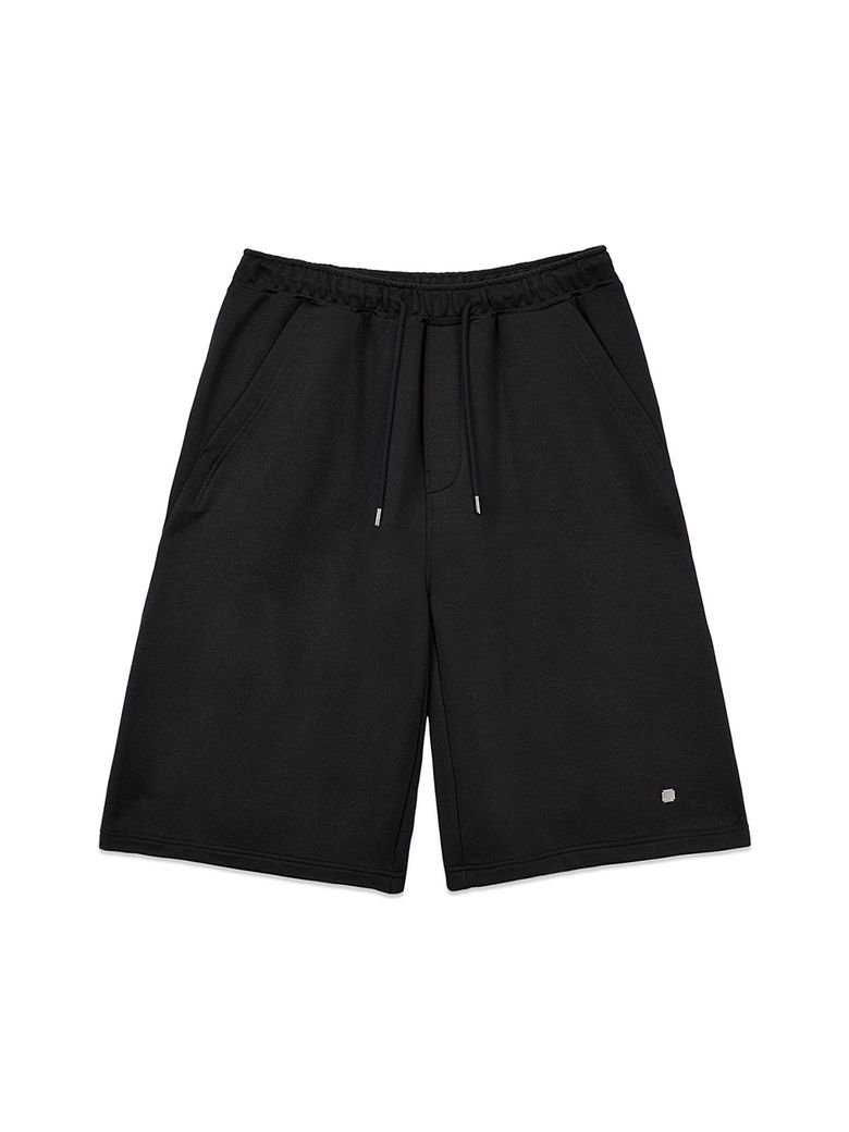 BACK POCKET GLITTER BERMUDA SWEATPANTS FOR MEN IN BLACK