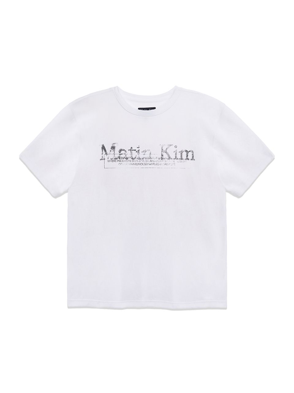 MUSINSA | MATIN KIM STAMP LOGO GRAPHIC OVERSIZE TOP FOR MEN IN WHITE