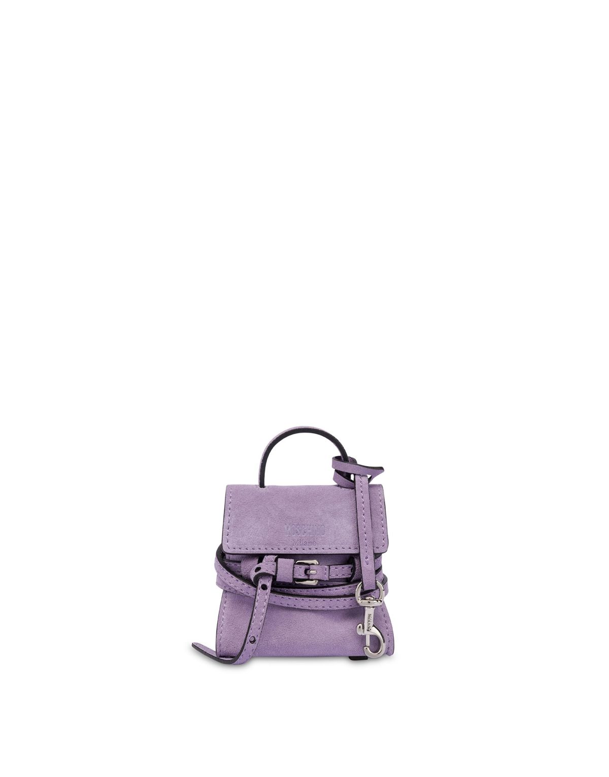 모스키노(MOSCHINO) 타이 미 카우 스웨이드 미니 키링백 LAVENDER