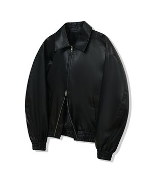 87-STAN235 스탠다드 헌팅 블루종 레더 자켓 블랙