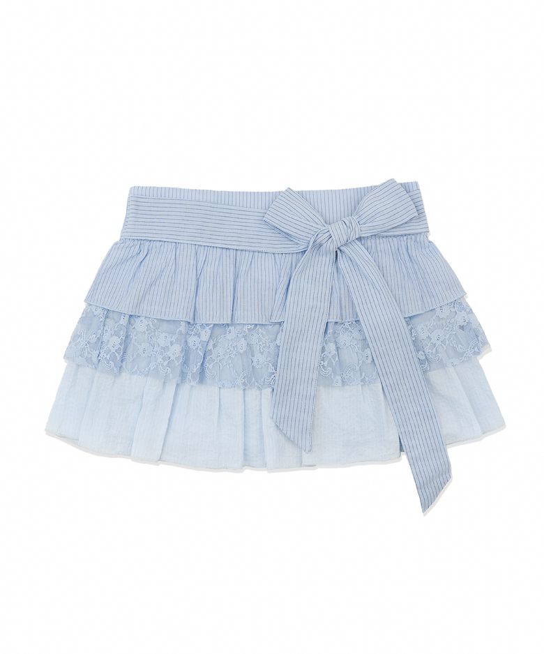 SASHA LAYERED MINI SKIRT [SEA SALT STRIPE]