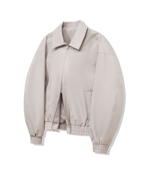 87-STAN235 스탠다드 헌팅 블루종 레더 자켓 아이보리