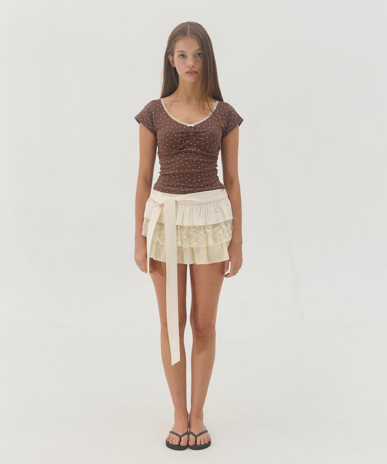 SASHA LAYERED MINI SKIRT [LEMON]