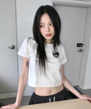 카부 하트 카모 스몰 로고 반팔 티 남녀공용 (2컬러)