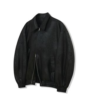 87-STAN009 [리뉴얼] 스탠다드 블루종 스웨이드 자켓 크랙 블랙