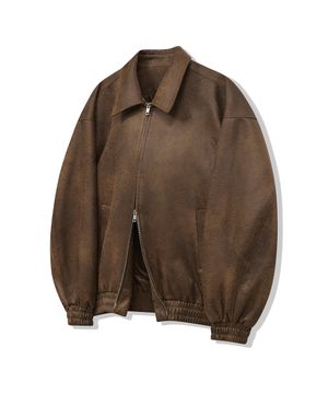 87-STAN009 [리뉴얼] 스탠다드 블루종 스웨이드 자켓 크랙 브라운
