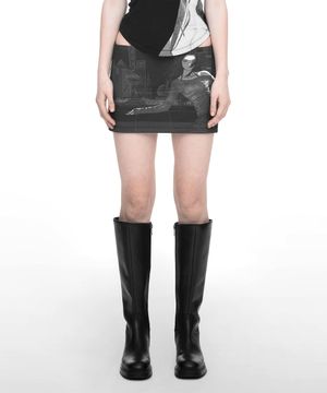 DRAWING SKIRT PANTS BLACK