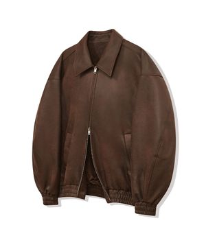 87-STAN009 [리뉴얼] 스탠다드 블루종 스웨이드 자켓 크랙 레드브라운