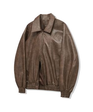 87-STAN009 [리뉴얼] 스탠다드 블루종 레더 자켓 빈티지 라이트 브라운